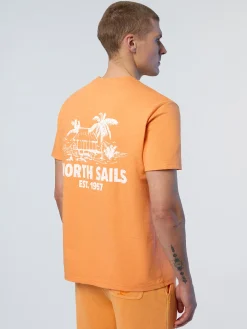 T-shirts^North Sails 'T-shirt With Palm Tree Print TANGERINE