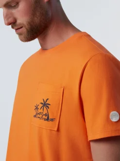 T-shirts^North Sails 'T-shirt With Palm Tree Print TANGERINE