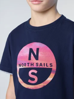 T-shirts^North Sails 'T-shirt With Photo Print Logo NAVY BLUE