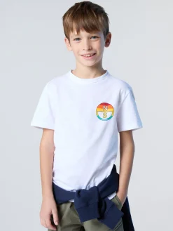 T-shirts^North Sails 'T-shirt With Rainbow Prints WHITE
