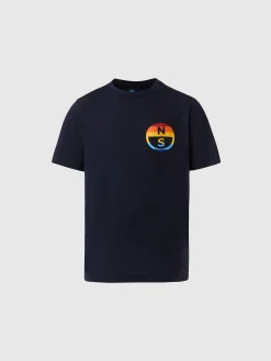 T-shirts^North Sails 'T-shirt With Rainbow Prints NAVY BLUE