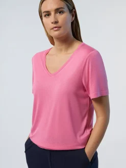 T-shirts & Tops^North Sails 'Viscose V-neck T-shirt CHATEAU ROSE