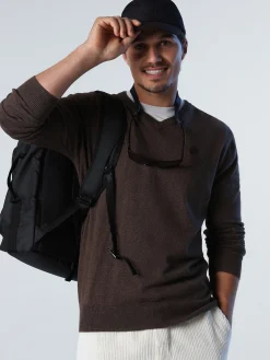 Outlet^North Sails 'V-neck Jumper COCOA MELANGE