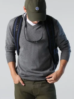 Outlet^North Sails 'V-neck Jumper MEDIUM GREY MELANGE