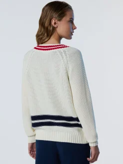 Sweaters & Cardigans^North Sails 'V-neck Varsity Sweater MARSHMALLOW