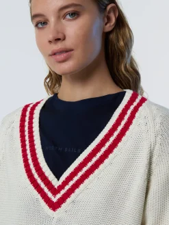 Sweaters & Cardigans^North Sails 'V-neck Varsity Sweater MARSHMALLOW