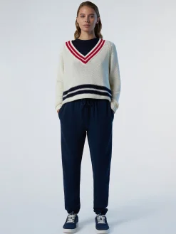 Sweaters & Cardigans^North Sails 'V-neck Varsity Sweater MARSHMALLOW