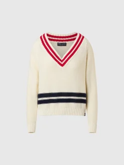 Sweaters & Cardigans^North Sails 'V-neck Varsity Sweater MARSHMALLOW