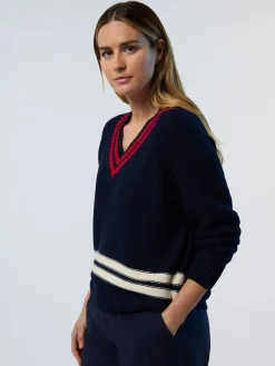 Sweaters & Cardigans^North Sails 'V-neck Varsity Sweater NAVY BLUE