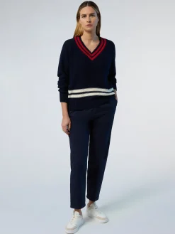 Sweaters & Cardigans^North Sails 'V-neck Varsity Sweater NAVY BLUE