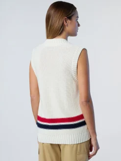 Sweaters & Cardigans^North Sails 'V-neck Varsity Vest MARSHMALLOW