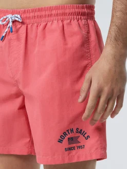 Outlet^North Sails 'Washed Fabric Swim Shorts SPICED CORAL