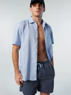 Outlet^North Sails 'Washed Fabric Swim Shorts DARK DENIM