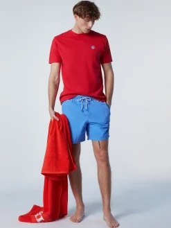 Outlet^North Sails 'Washed Fabric Swim Shorts CORNFLOWER BLUE
